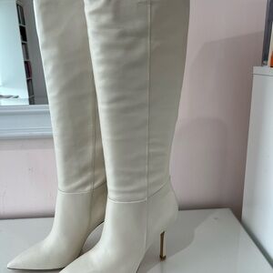 Larroude brand new Elegant White Knee-High Women's Boots